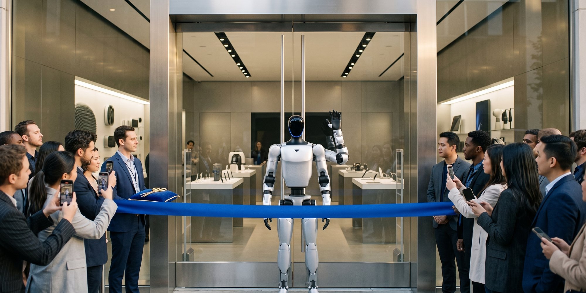 Store opening with a robot: a queue at the door from morning